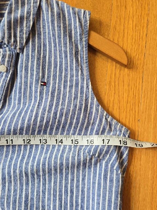 Tommy Hilfiger Linen Blend Sleeveless Shirt Dress - Picture 7 of 8